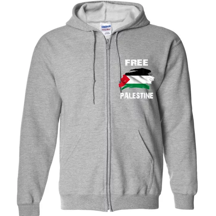 I Love Palestine Freedom Full Zip Hoodie