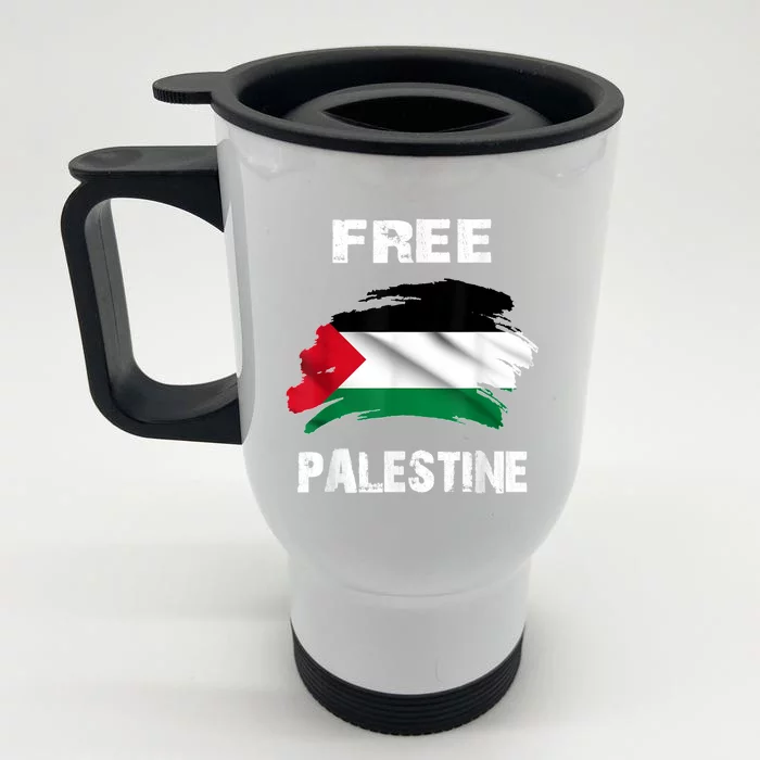 I Love Palestine Freedom Front & Back Stainless Steel Travel Mug