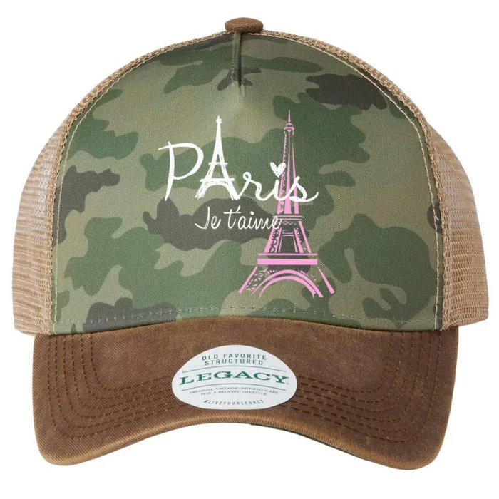 I Love Paris Eiffel Tower France French Legacy Tie Dye Trucker Hat