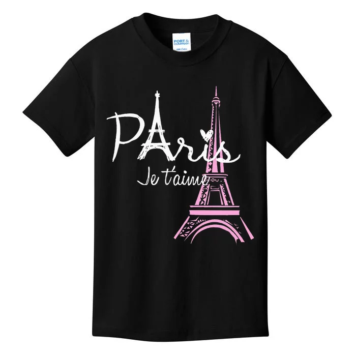 I Love Paris Eiffel Tower France French Kids T-Shirt