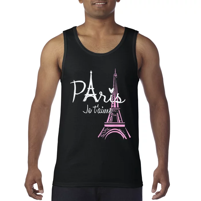 I Love Paris Eiffel Tower France French Souvenir Tank Top