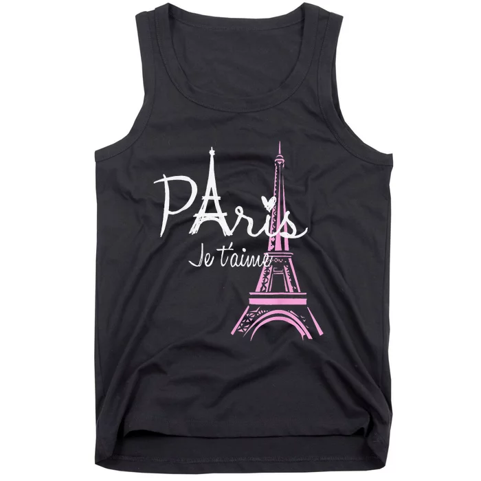 I Love Paris Eiffel Tower France French Souvenir Tank Top