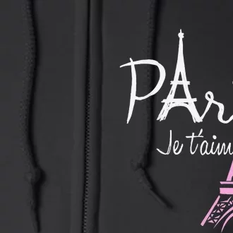 I Love Paris Eiffel Tower France French Souvenir Full Zip Hoodie