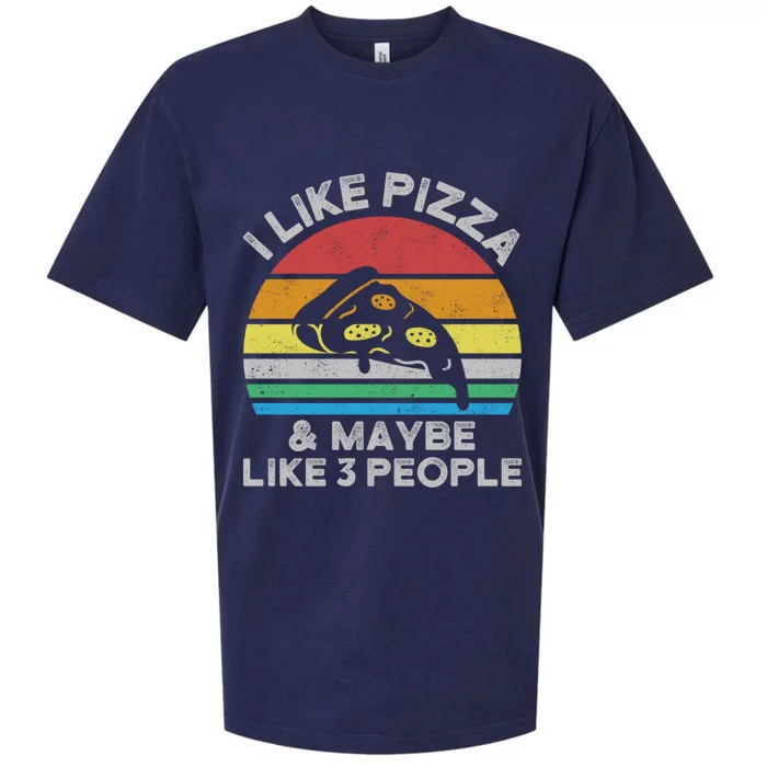 I Like Pizza And Maybe Like 3 People I Funny Pizza Funny Gift Sueded Cloud Jersey T-Shirt