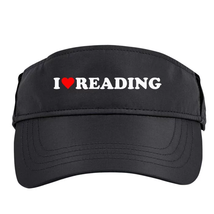 I Love Reading Cute Red Heart Books Lover Adult Drive Performance Visor