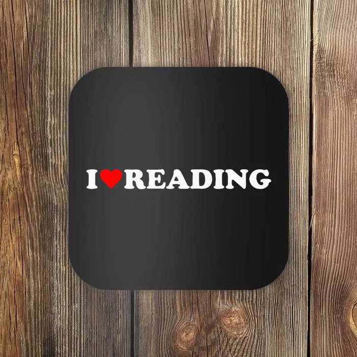 I Love Reading Cute Red Heart Books Lover Coaster