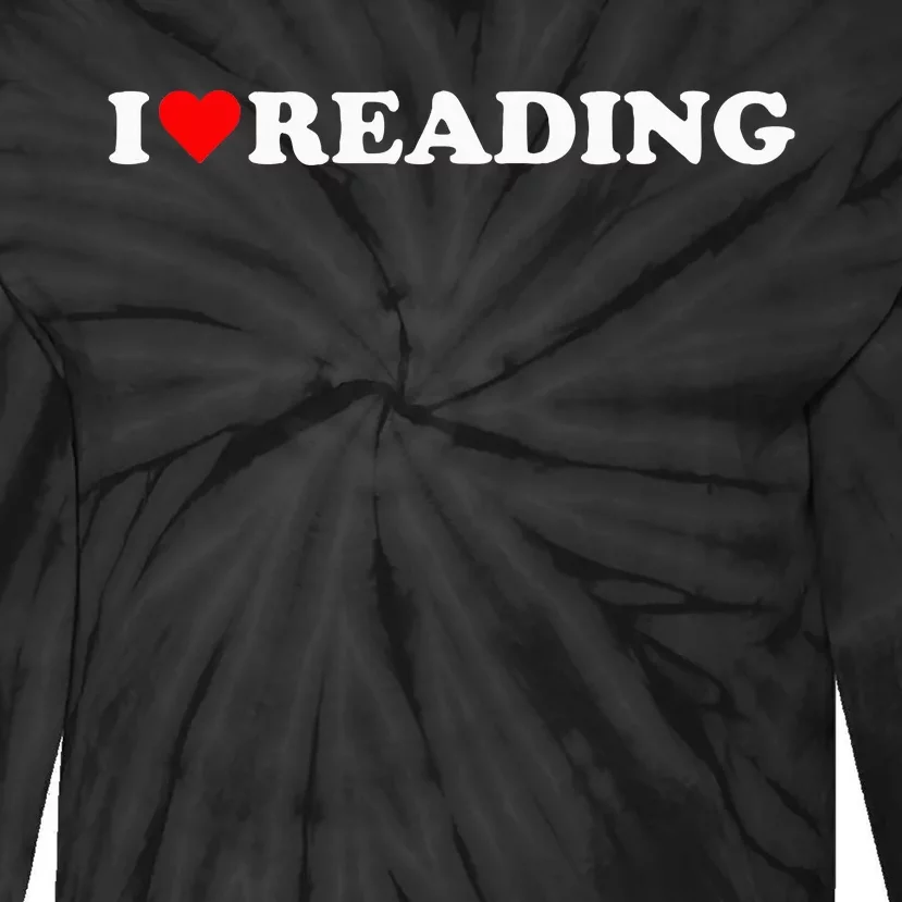 I Love Reading Cute Red Heart Books Lover Tie-Dye Long Sleeve Shirt