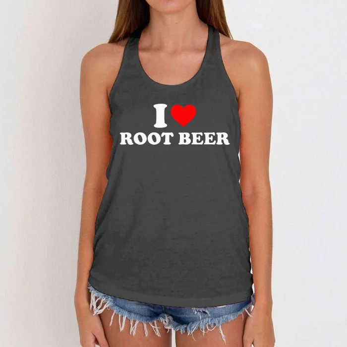 I Love Root Beer Root Beer Women's Knotted Racerback Tank