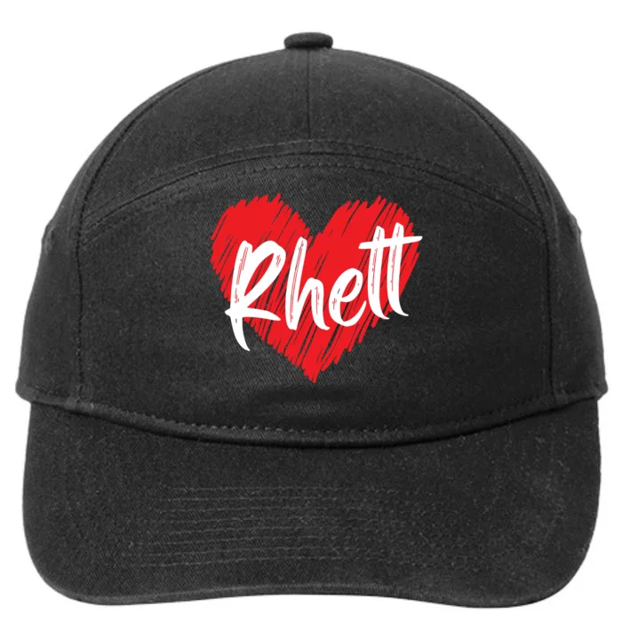 I Love Rhett Heart Funny First Name Rhett 7-Panel Snapback Hat