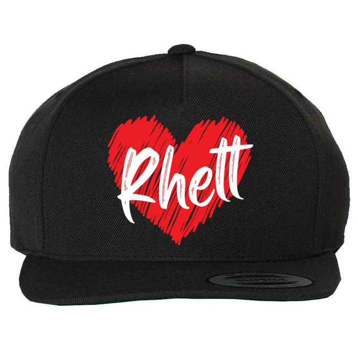 I Love Rhett Heart Funny First Name Rhett Wool Snapback Cap