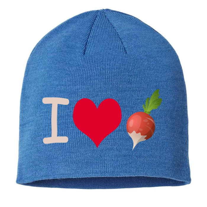 I Love Radish Radishes Gift 8 1/2in Sustainable Knit Beanie