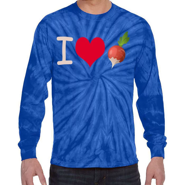 I Love Radish Radishes Gift Tie-Dye Long Sleeve Shirt