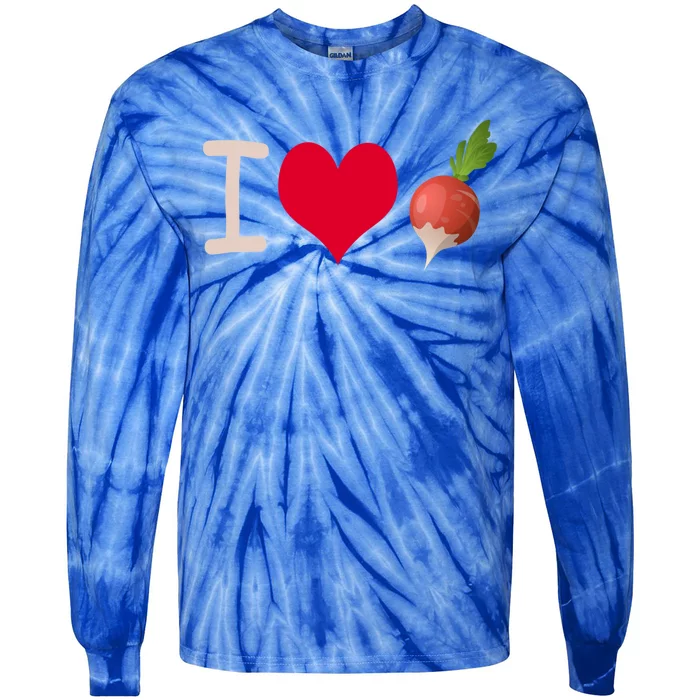 I Love Radish Radishes Gift Tie-Dye Long Sleeve Shirt