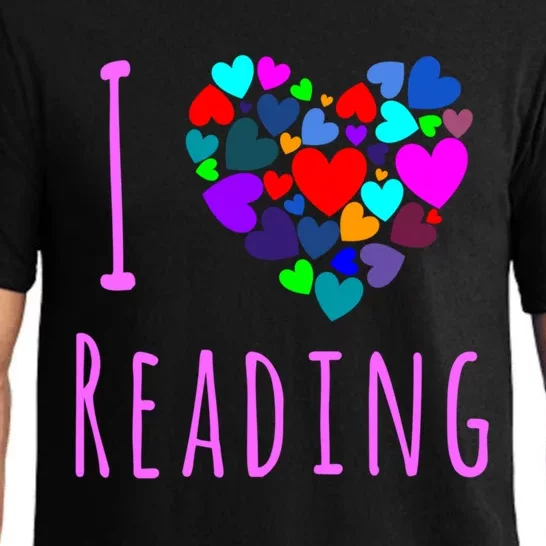 I Love Reading Gift Funny Gift Heart Love Books Reading Club Pajama Set