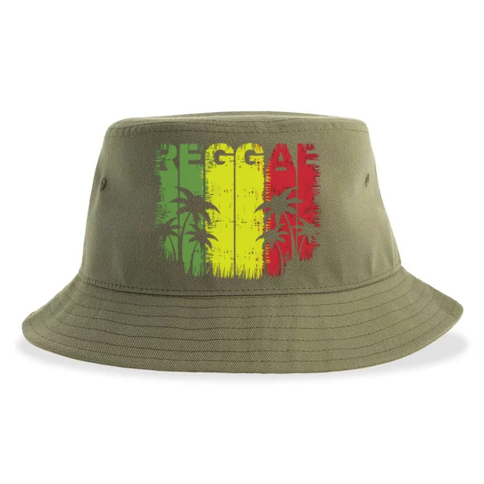 I Love Reggae Music Funny Gift Sustainable Bucket Hat