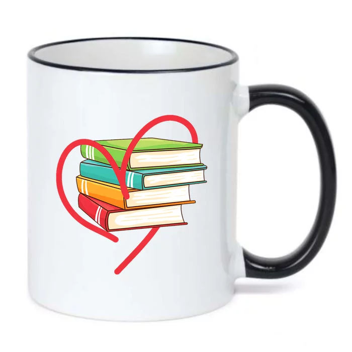 I Love Reading Heart Love Books Gift Library Bookworm Black Color Changing Mug