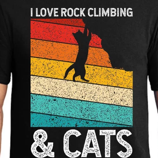 I Love Rock Climbing & Cats Cute Kitty Cat Lover Gift Pajama Set