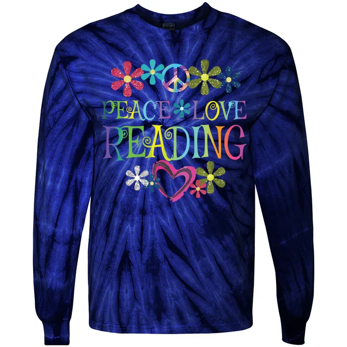 I Love Reading Shirt Book Lovers Gift Reading Club Tie-Dye Long Sleeve Shirt