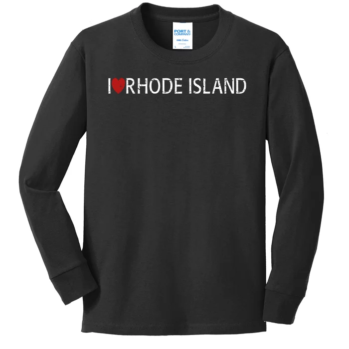 I Love Rhode Island Kids Long Sleeve Shirt