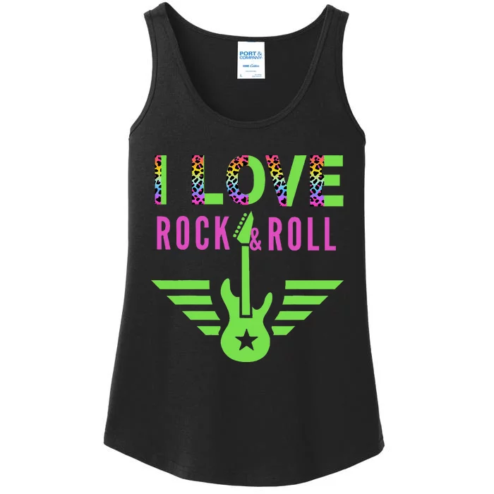 I Love Rock And Roll Guitar Ladies Essential Tank