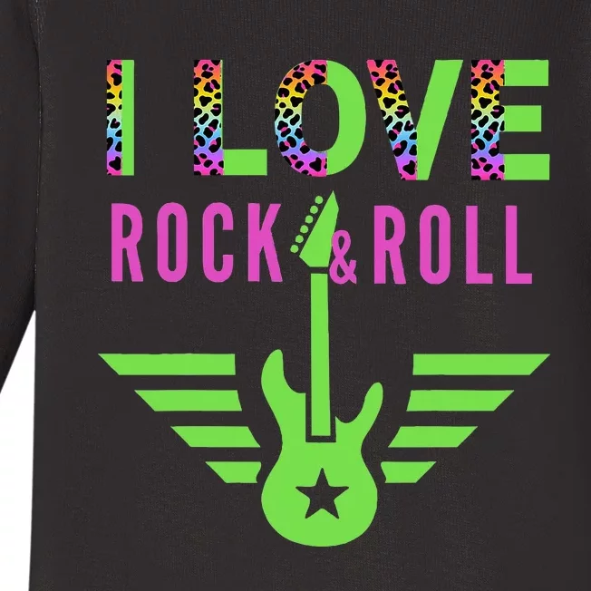 I Love Rock And Roll Guitar Baby Long Sleeve Bodysuit