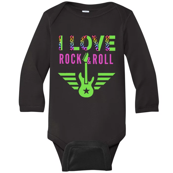 I Love Rock And Roll Guitar Baby Long Sleeve Bodysuit