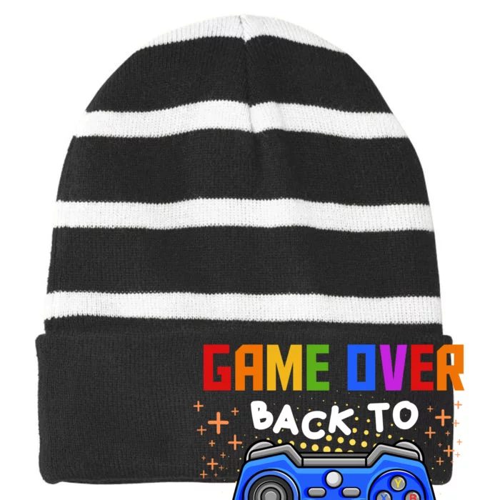 I Love Rock And Roll Guitar Striped Beanie with Solid Band