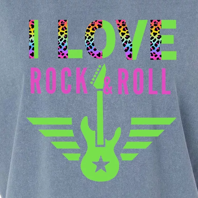 I Love Rock And Roll Guitar Garment-Dyed Women's Muscle Tee