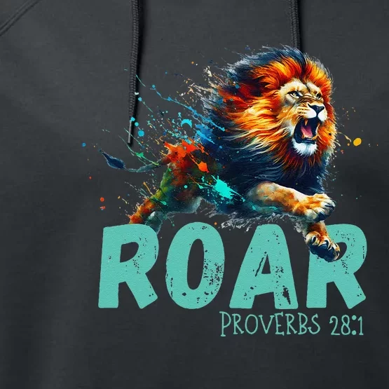 Inspirational Lion Roar Performance Fleece Hoodie