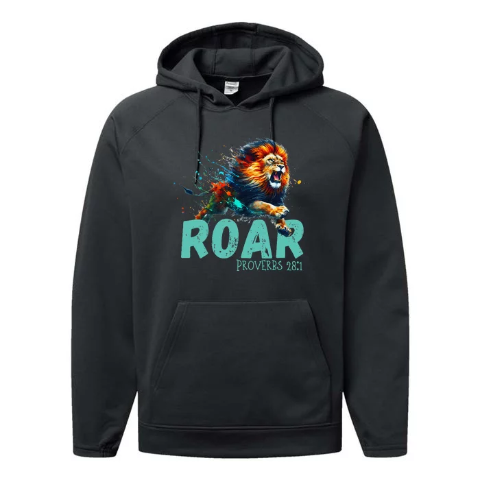 Inspirational Lion Roar Performance Fleece Hoodie