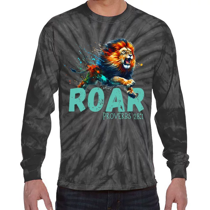 Inspirational Lion Roar Tie-Dye Long Sleeve Shirt