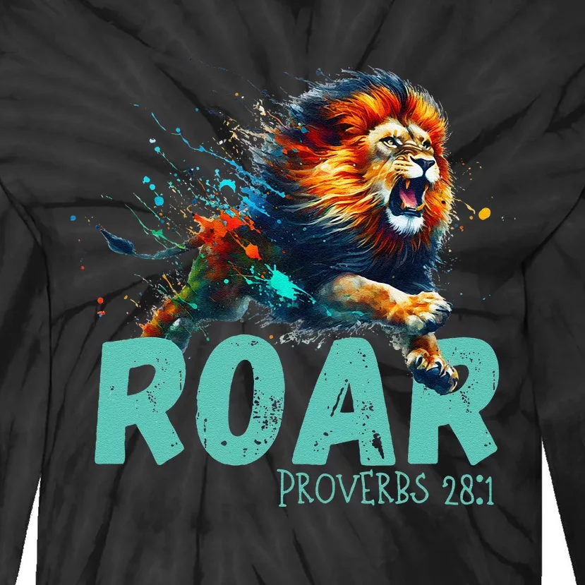 Inspirational Lion Roar Tie-Dye Long Sleeve Shirt