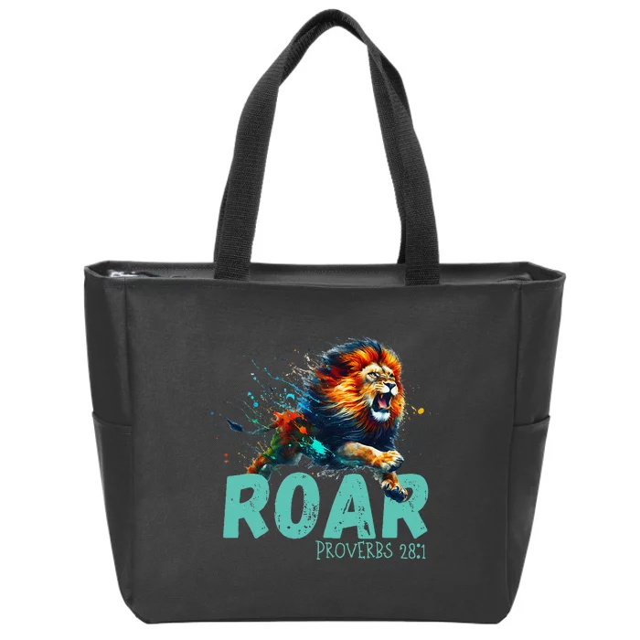 Inspirational Lion Roar Zip Tote Bag