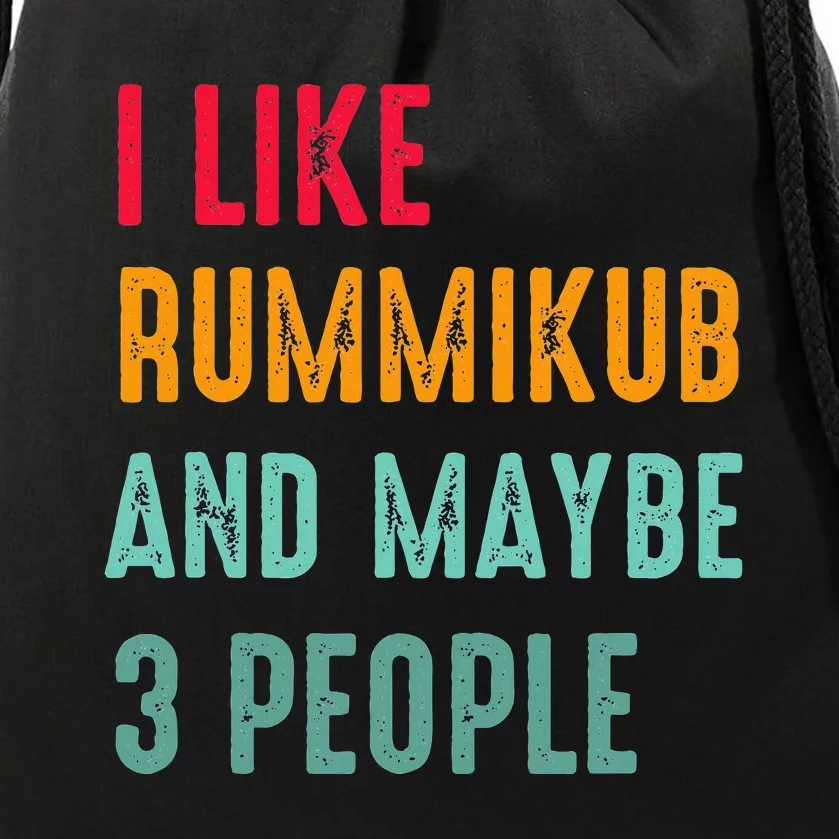 I Like Rummikub And Maybe 3 People Drawstring Bag