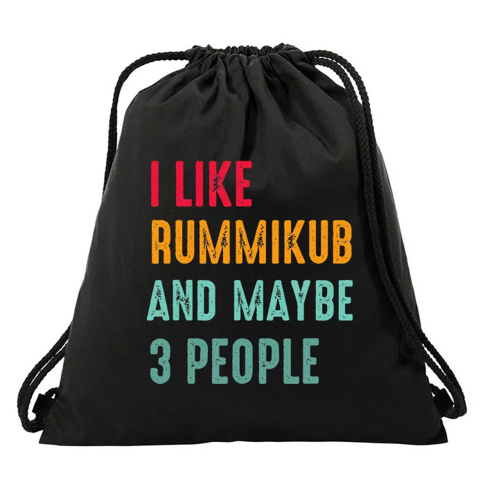 I Like Rummikub And Maybe 3 People Drawstring Bag