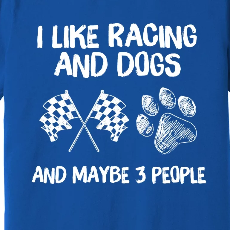 I Like Racing And Dogs And Maybe 3 People Gift Premium T-Shirt