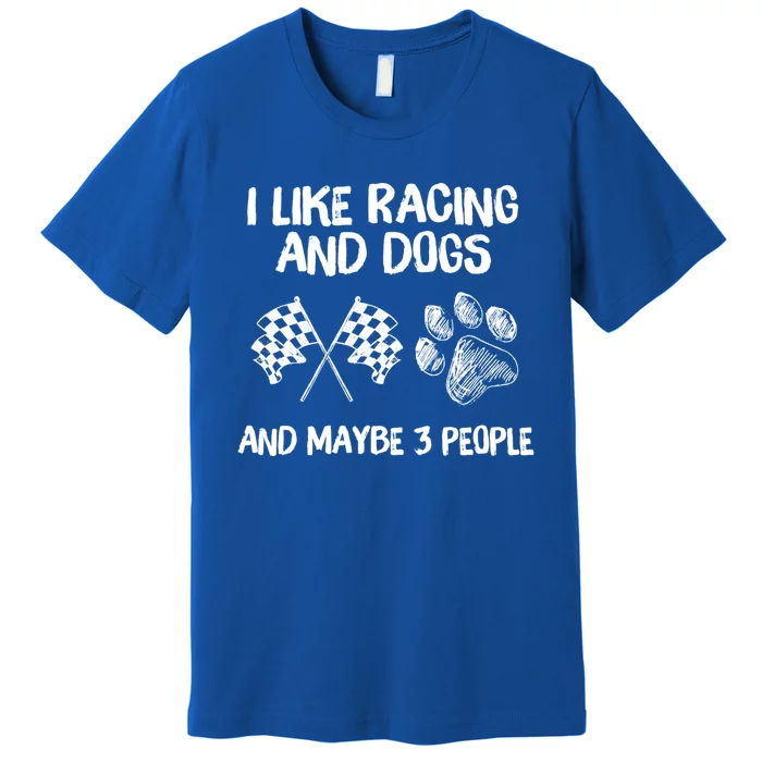 I Like Racing And Dogs And Maybe 3 People Gift Premium T-Shirt