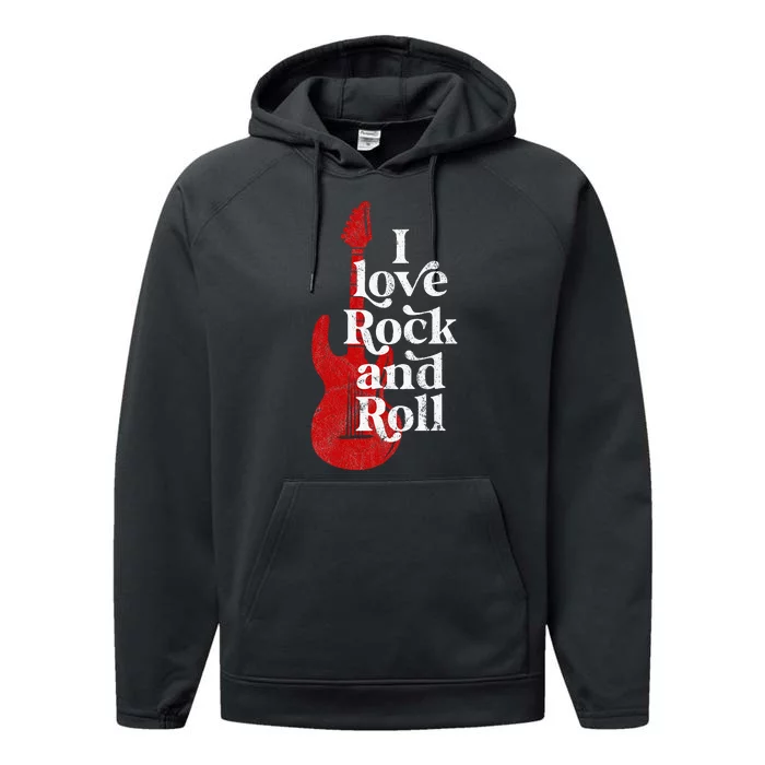 I Love Rock And Roll Performance Fleece Hoodie