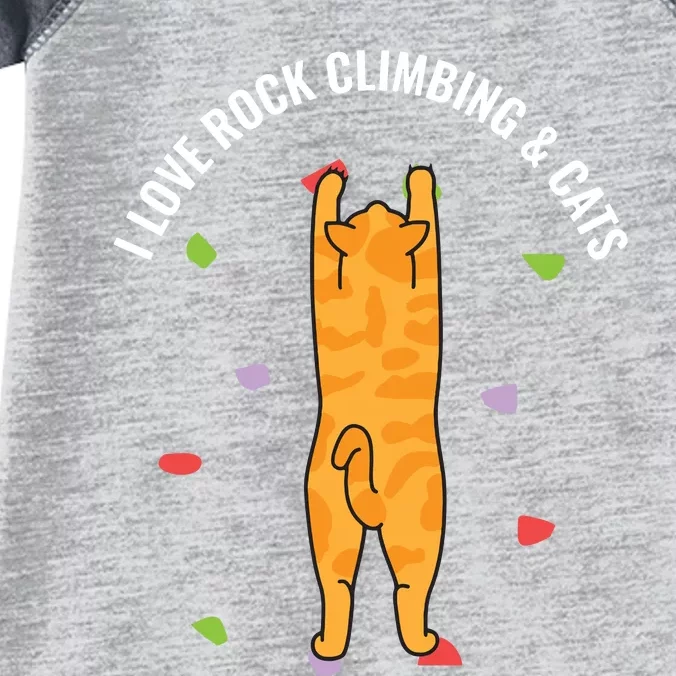 I Love Rock Climbing Cats, Orange Kitty Cat Climber Infant Baby Jersey Bodysuit