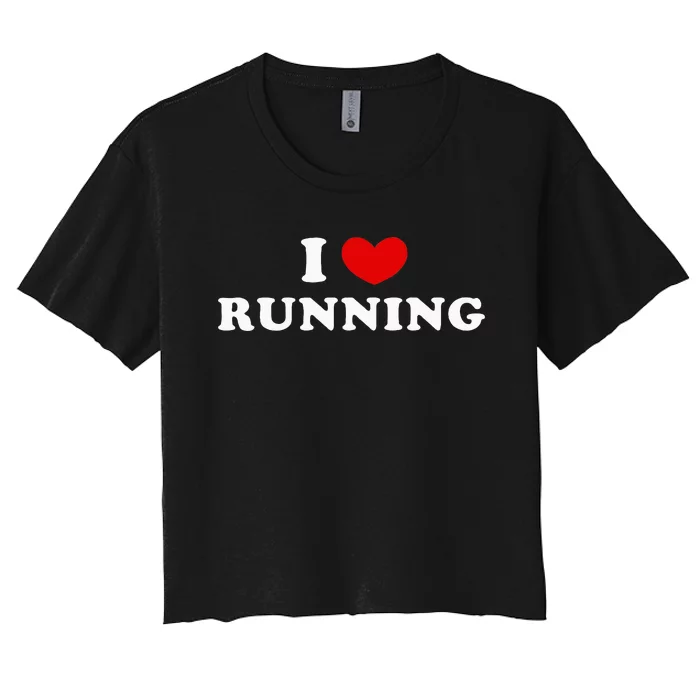 I Love Running Women's Crop Top Tee