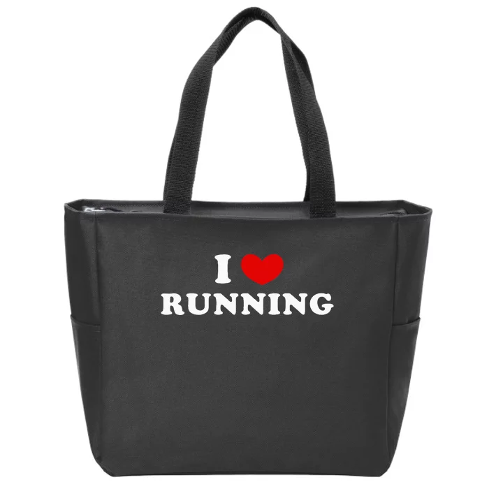 I Love Running Zip Tote Bag