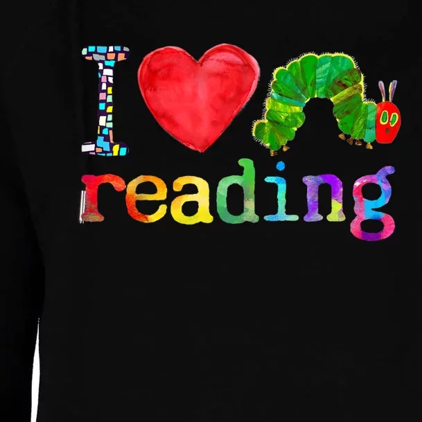 I Love Reading Cute Heart Funny Bookworm Book Lover Teacher Womens Funnel Neck Pullover Hood