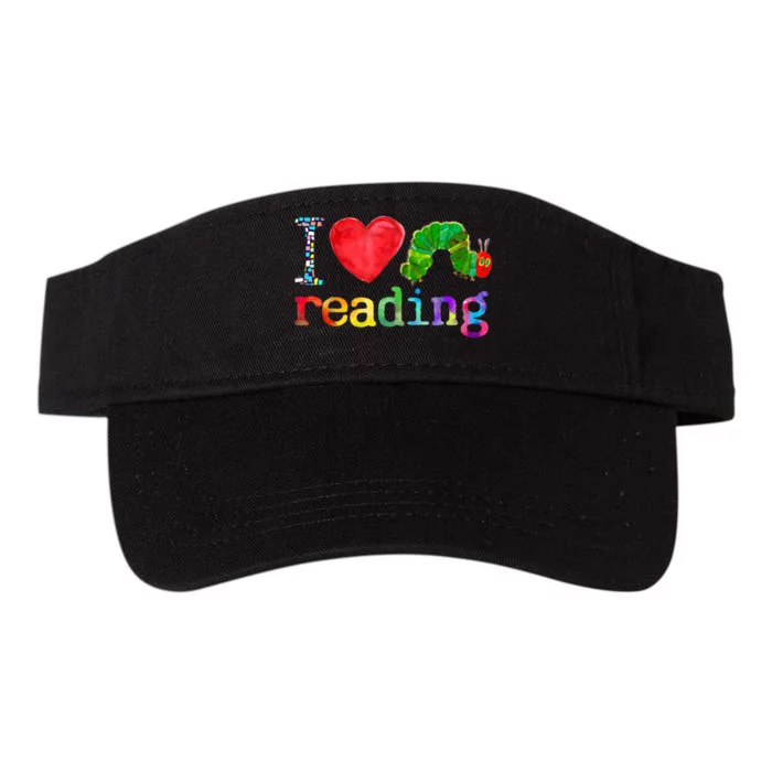 I Love Reading Cute Heart Funny Bookworm Book Lover Teacher Valucap Bio-Washed Visor