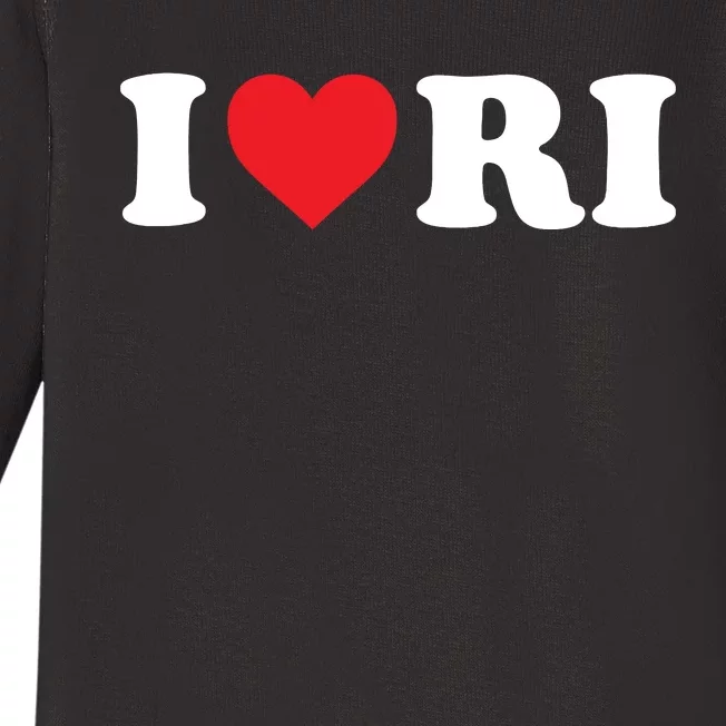 I Love Ri Heart Rhode Island Baby Long Sleeve Bodysuit