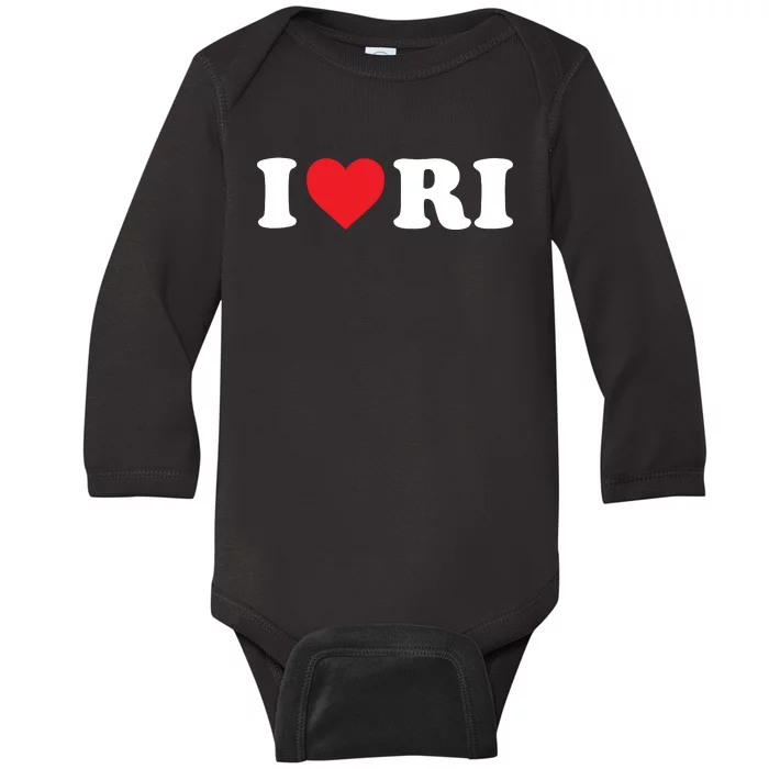 I Love Ri Heart Rhode Island Baby Long Sleeve Bodysuit