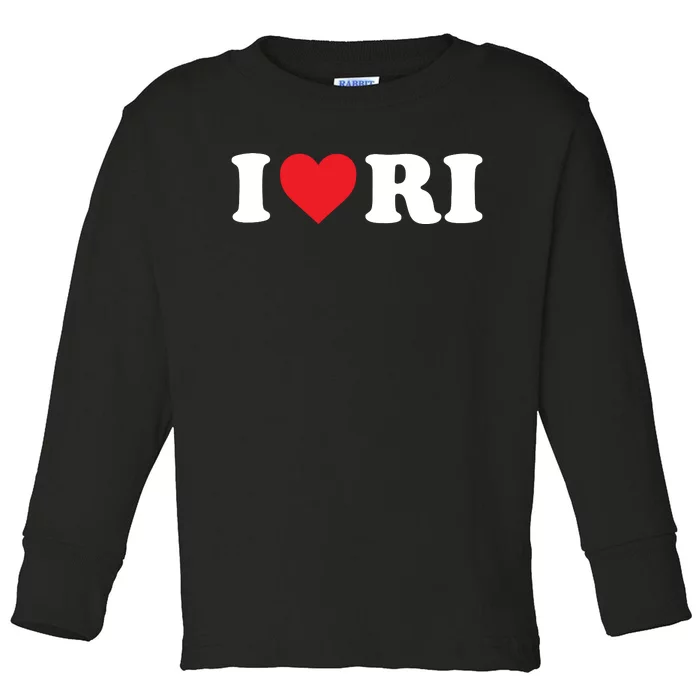 I Love Ri Heart Rhode Island Toddler Long Sleeve Shirt