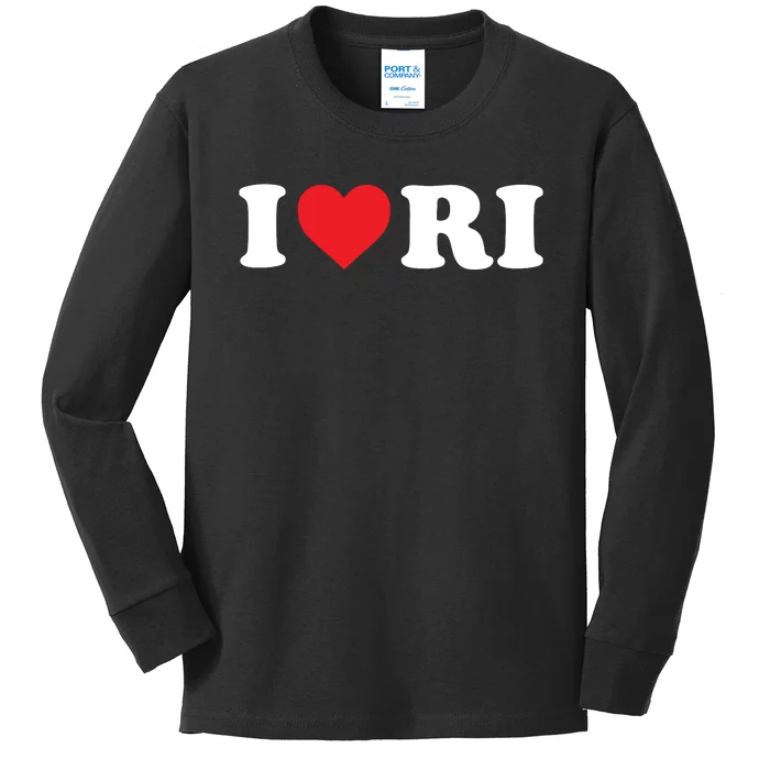 I Love Ri Heart Rhode Island Kids Long Sleeve Shirt