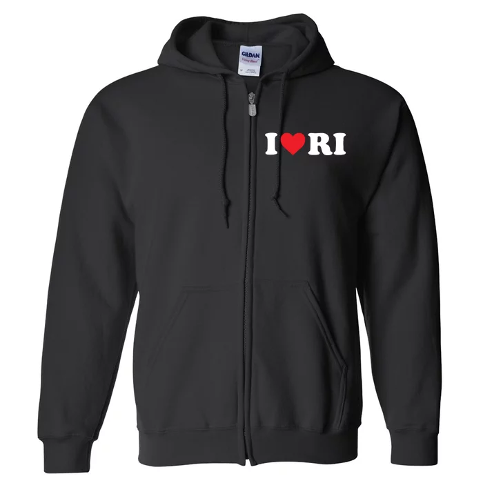 I Love Ri Heart Rhode Island Full Zip Hoodie