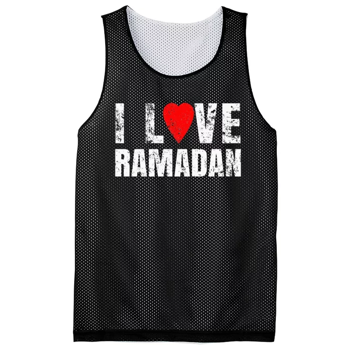 I Love Ramadan. Mesh Reversible Basketball Jersey Tank