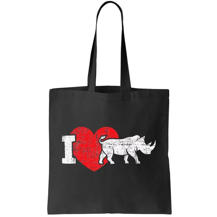 I Love Rhino Rhinoceros Safari Animal Zookeeper Zoology Tote Bag